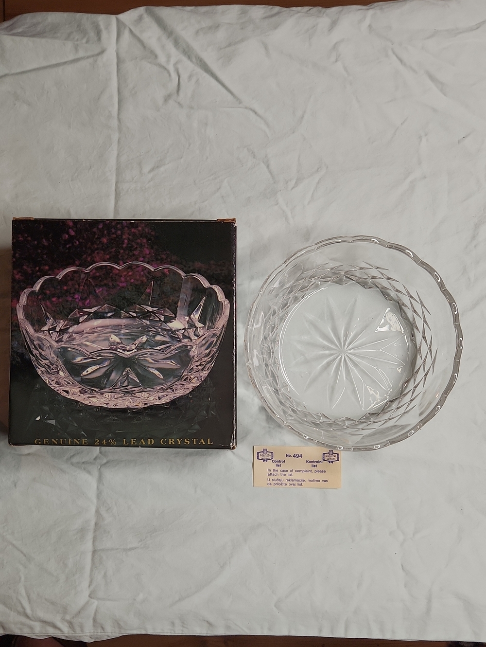 Vintage 1987 Blarney 24% Lead Crystal Bowl Yugoslavia Kristal Zajecar NIB